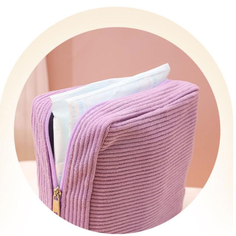 Portable Multi-Functional Minimalist Storage Bag, Lightweight, Large Capacity Sanitary Pad Organizer, Zipper Closure, Ideal for Travel and Daily Use
