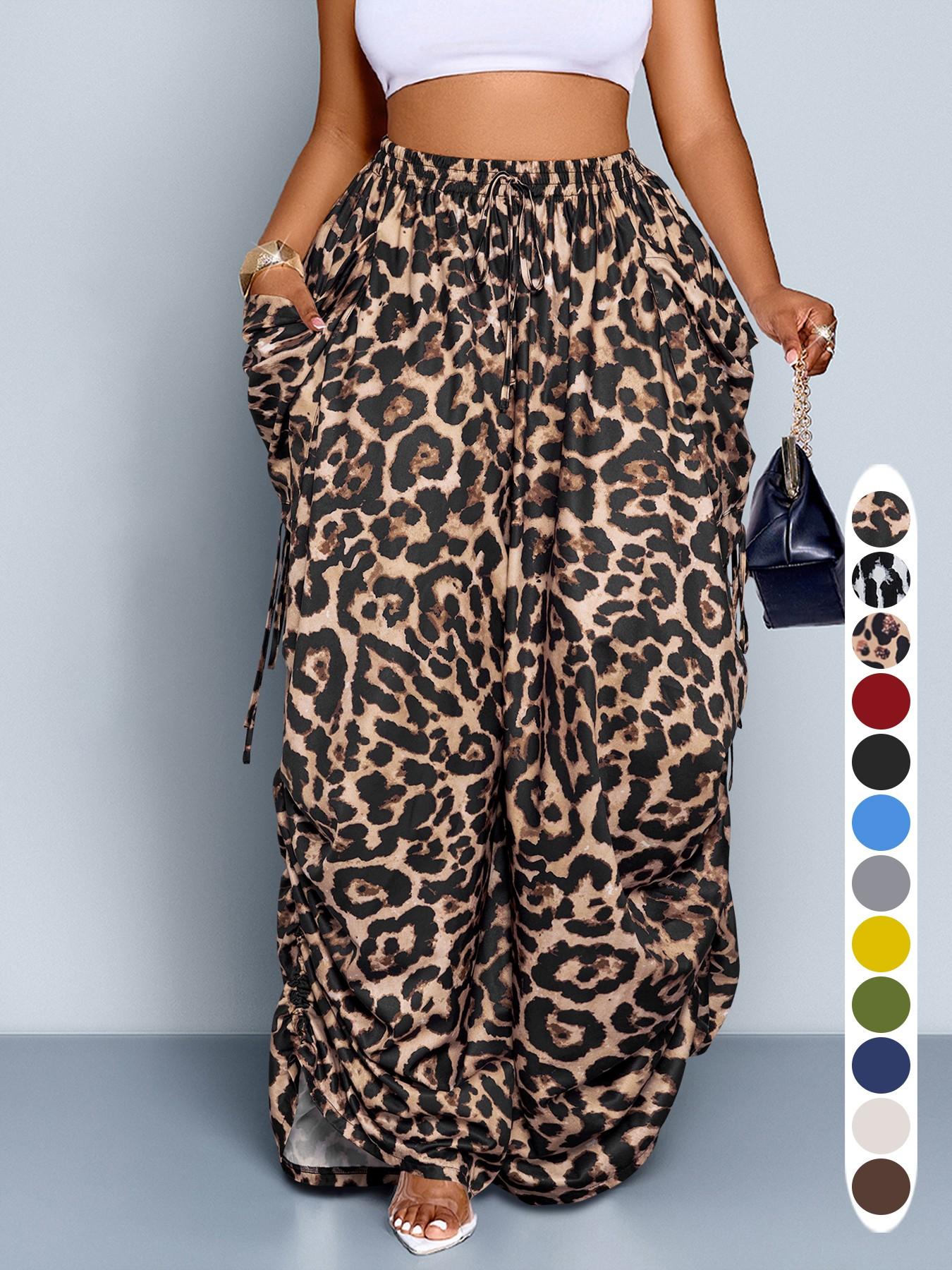 Women's Casual Loose-Fit Wide Leg Pants, All-Season Woven Fabric, Long Plain Design, Daily Commute & Vacation Wear, Womenswear