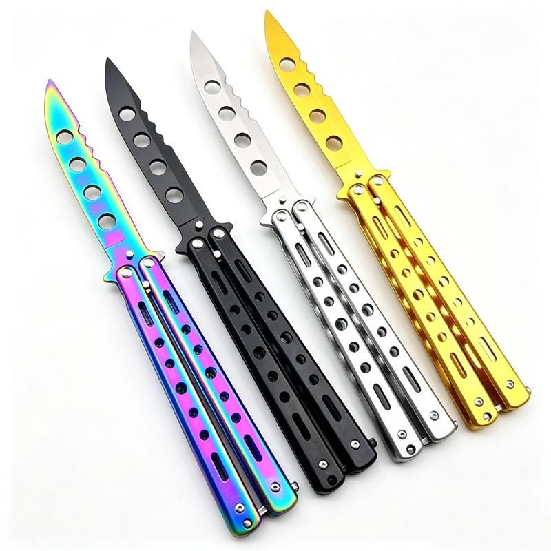 Full Steel 3D Butterfly Hand Practice Tool, Safe Unsharpened Lightweight, Beginner Hand Tricks Stress Relief Toy, Hand Training Device, Stress Relief Accessory