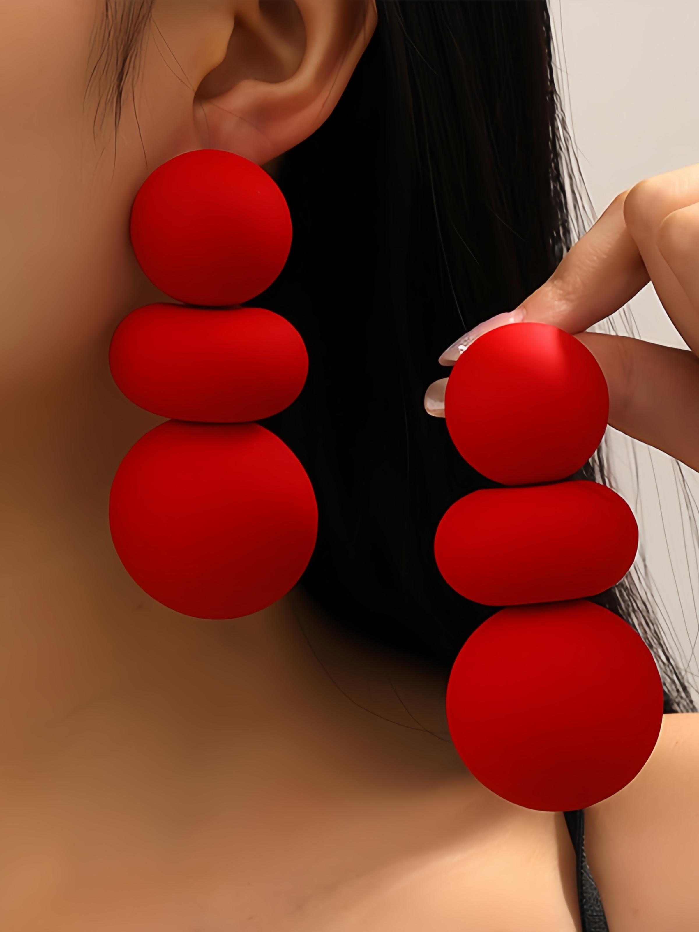 Exaggerated Metal Geometric Earrings, Elegant Stud Design, All Season Wear, No Choking Hazard, Batch #990416