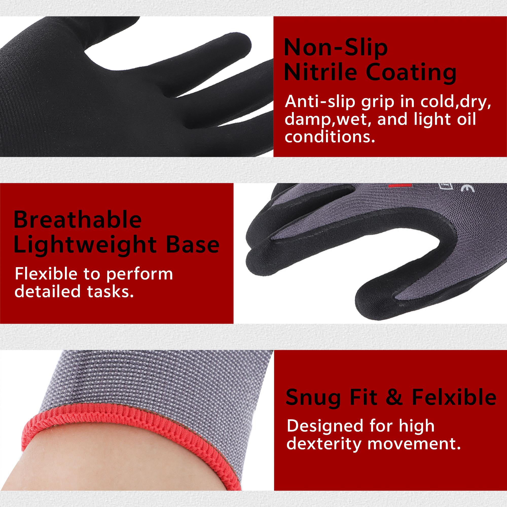 Findmall 3/6/12 Seamless Knit Gloves for Warehousing, Construction Sites & Horticultural Planting - Work Gloves for Women & Men