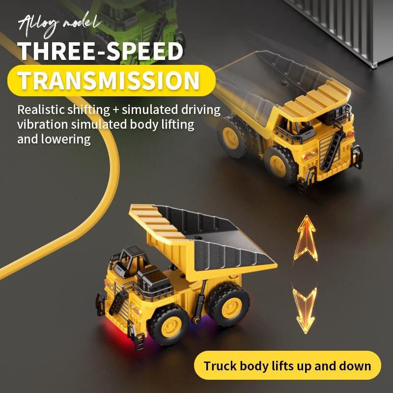 1:64 Remote Control Engineering Vehicle, Alloy Body with Lights and Sound, APP-Controlled, Christmas Gift for Boys and Girls