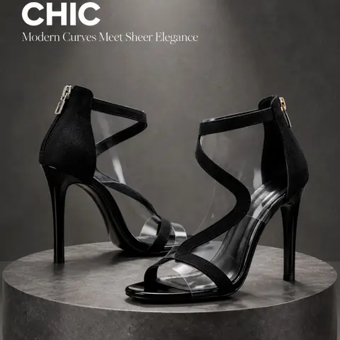 Sexy Clear Stiletto Heels for Women - "Baddie" Transparent Strappy Design Sandals for Date Night & Clubbing
