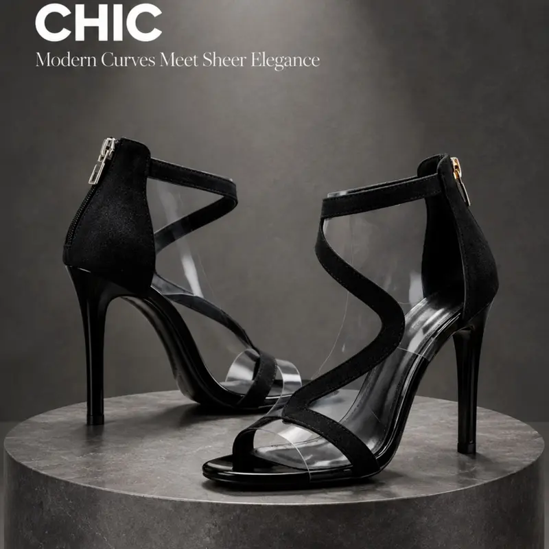 Sexy Clear Stiletto Heels for Women - "Baddie" Transparent Strappy Design Sandals for Date Night & Clubbing