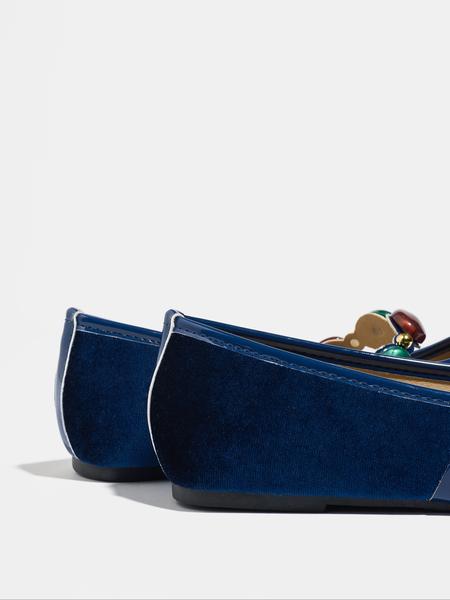 Women's Plus Size Retro Flat Shoes Slip-On Comfortable Soft Sole Mary Jane Flats with Gem Decoration Casual Commuter Shoes All Seasons Footwear