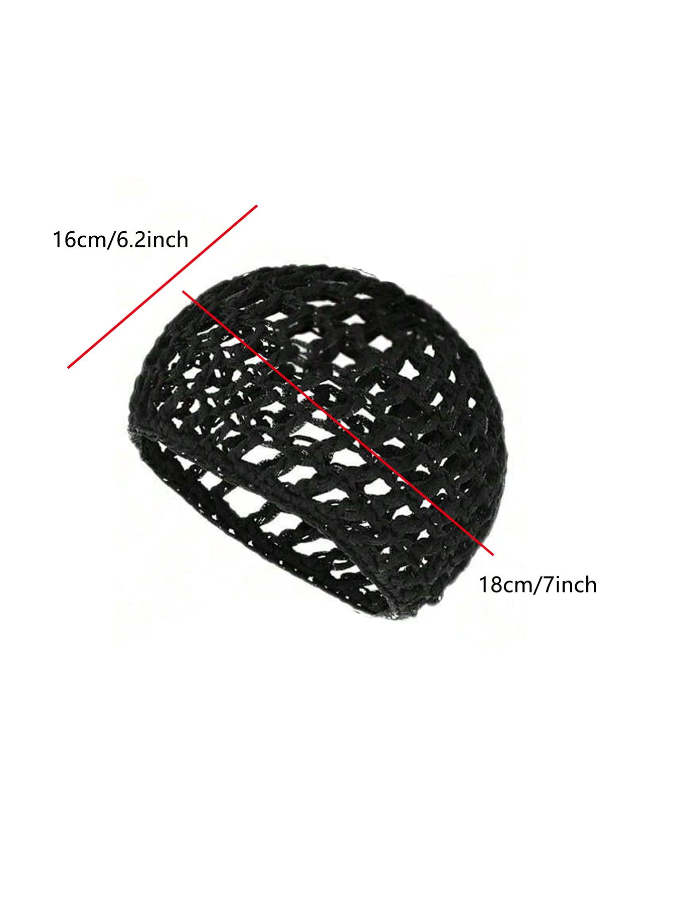 1 set Women's 3-Piece Hair Net Set - Sleep Cap, Bonnets for Sleeping, Neck Gaiter & Wig Liner, Black Mesh Crochet Design for Ballet, Chef Bun & Long Hair Styling