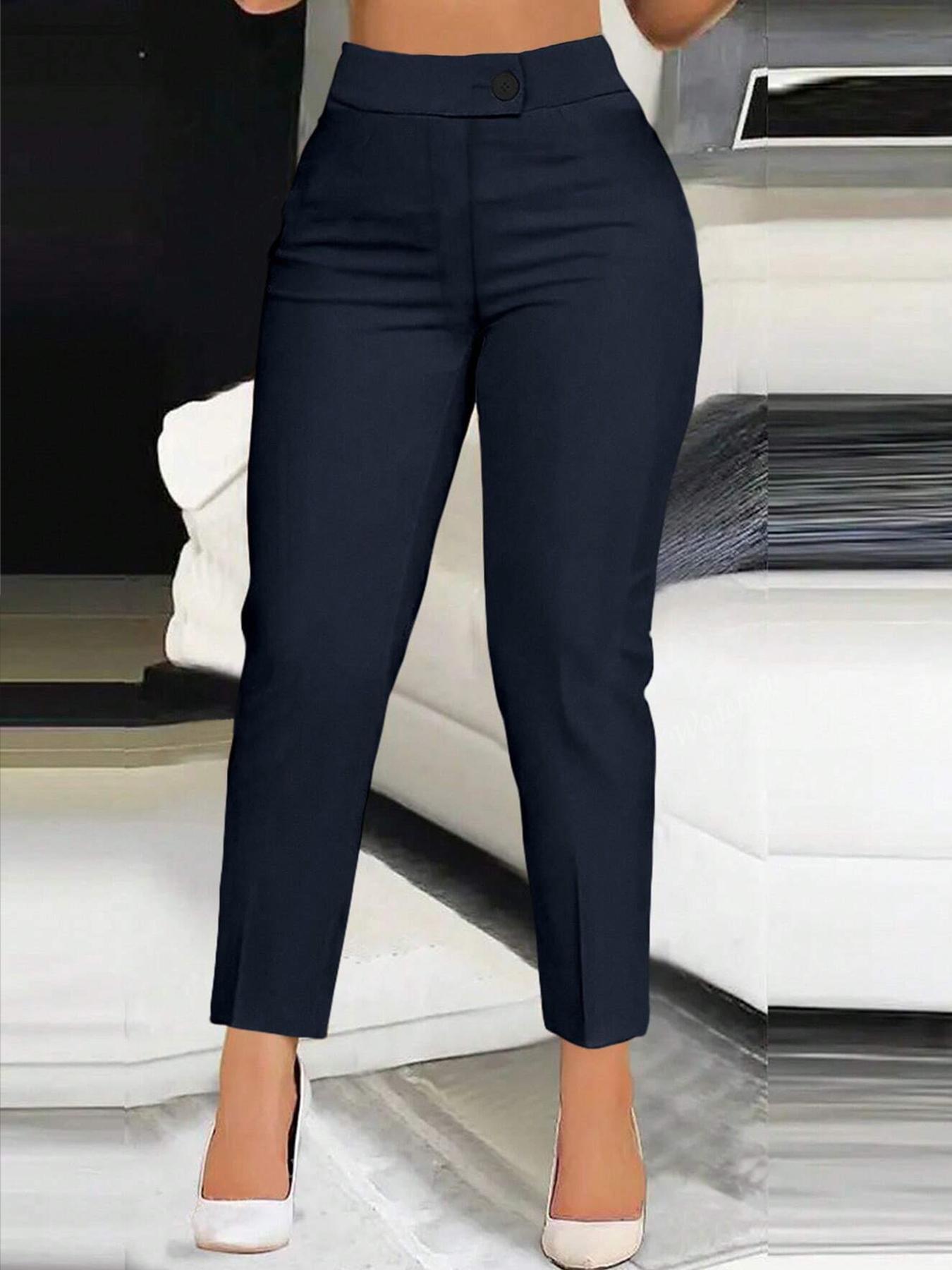 Women's asymmetrical belt solid color casual pants, made of Woven, comfortable and skin-friendly fabric, suitable for office and travel fashion Bottom, Casual Fashion Bottoms Women's asymmetrical belt solid color casual pants, made of Woven, comfortable and skin-friendly fabric, suitable for office and travel fashion Bottom, Casual Fashion Bottoms