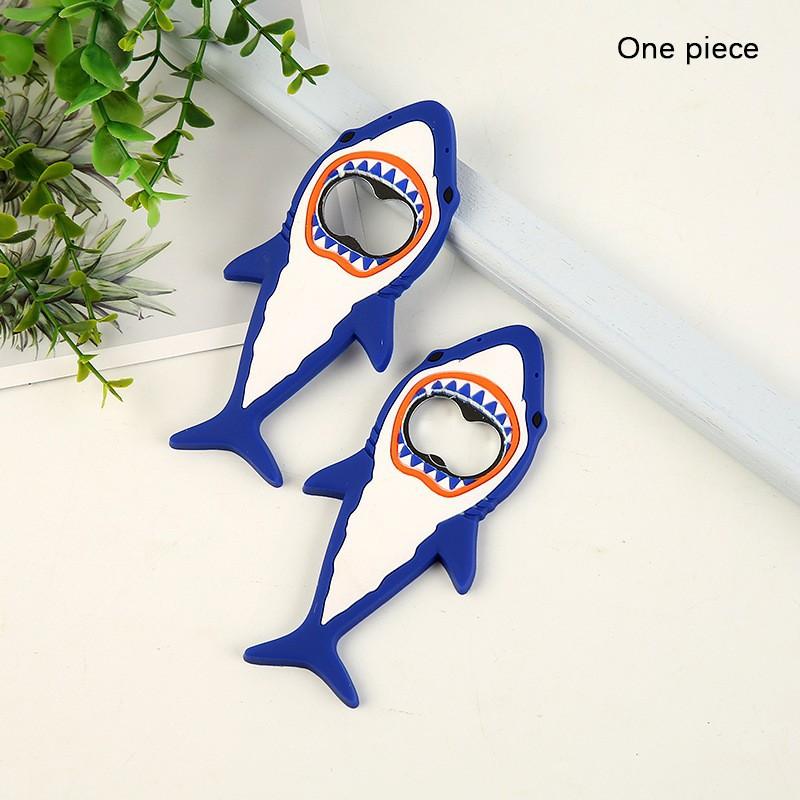 Ocean Shark PVC Soft Rubber Bottle Opener, Creative Beer Soda Silicone Opener, Durable and Easy-To-Use Design, Perfect for Parties and Home Use