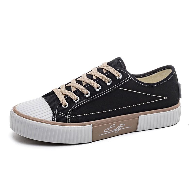 Women'S Casual Fashion Sneakers Low Top Round Toe Lace-Up Shoes, Fabric Upper & Inner, Rubber Sole Flat Sports Footwear