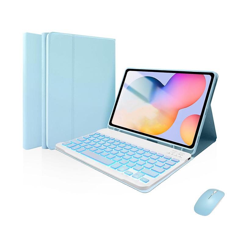 Backlit Keyboard Mouse Combo for Samsung Galaxy Tab S10/s9/s8/s7/s6lite/a9/a8, Detachable Rechargeable Touchpad Keyboard, Pen Holder Included