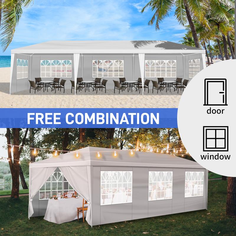 10x20/30ft Outdoor Canopy, Event Gazebo with Removable Sidewalls, Waterproof Gazebo Shelter for Receptions, Party, Wedding, BBQ 10x20/30ft Outdoor Canopy, Event Gazebo with Removable Sidewalls, Waterproof Gazebo Shelter for Receptions, Party, Wedding, BBQ