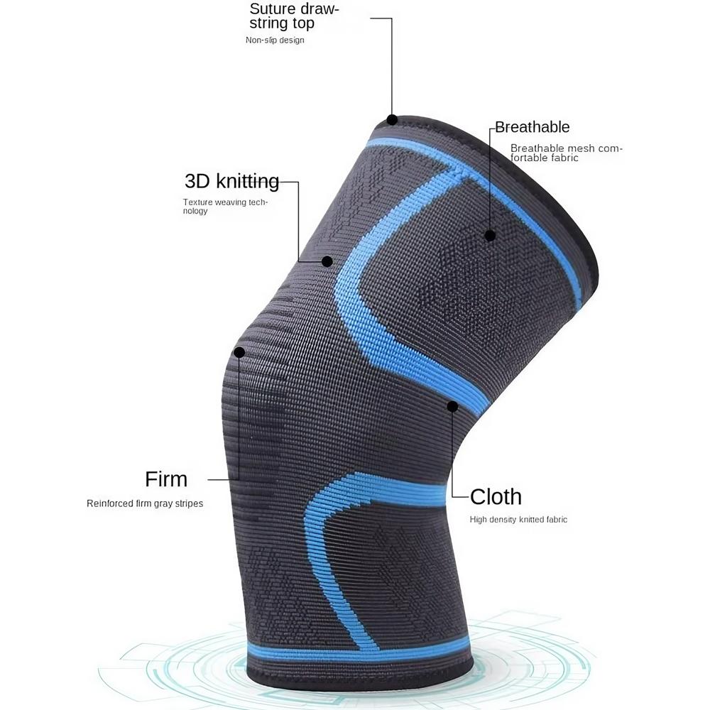 Compression Knee Support Brace, High Elasticity for Joint Recovery Stability, Breathable Anti-Slip Comfortable, Adjustable Strap for Running Hiking Basketball Sports, Essential Protective Gear