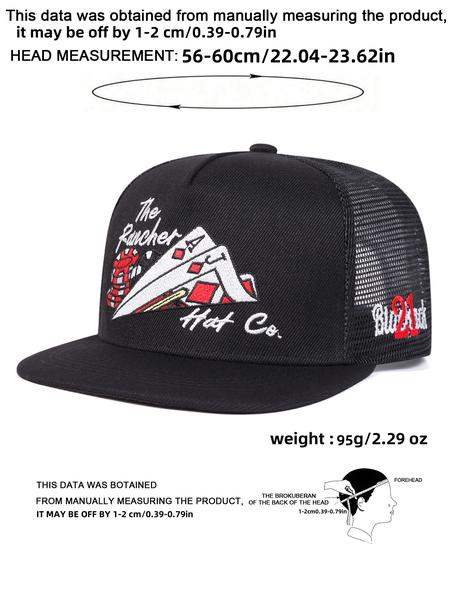 Unisex Hip Hop Poker Hat, Adjustable Sun Protection Casual Mesh Cap, Perfect Beach Vacation Accessory, Ideal for Travel