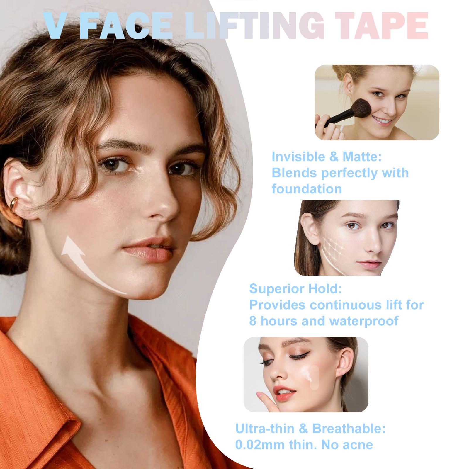 Face Lift Tape – 120pcs V-Shaped Face Lift Tape, For Lifting Jaw, Chin and Cheeks, Firming and Smoothing Sagging Skin – Strong Adhesion, Waterproof and Long-Lasting, Can Be Used All Day Face Lift Tape – 120pcs V-Shaped Face Lift Tape, For Lifting Jaw, Chin and Cheeks, Firming and Smoothing Sagging Skin – Strong Adhesion, Waterproof and Long-Lasting, Can Be Used All Day