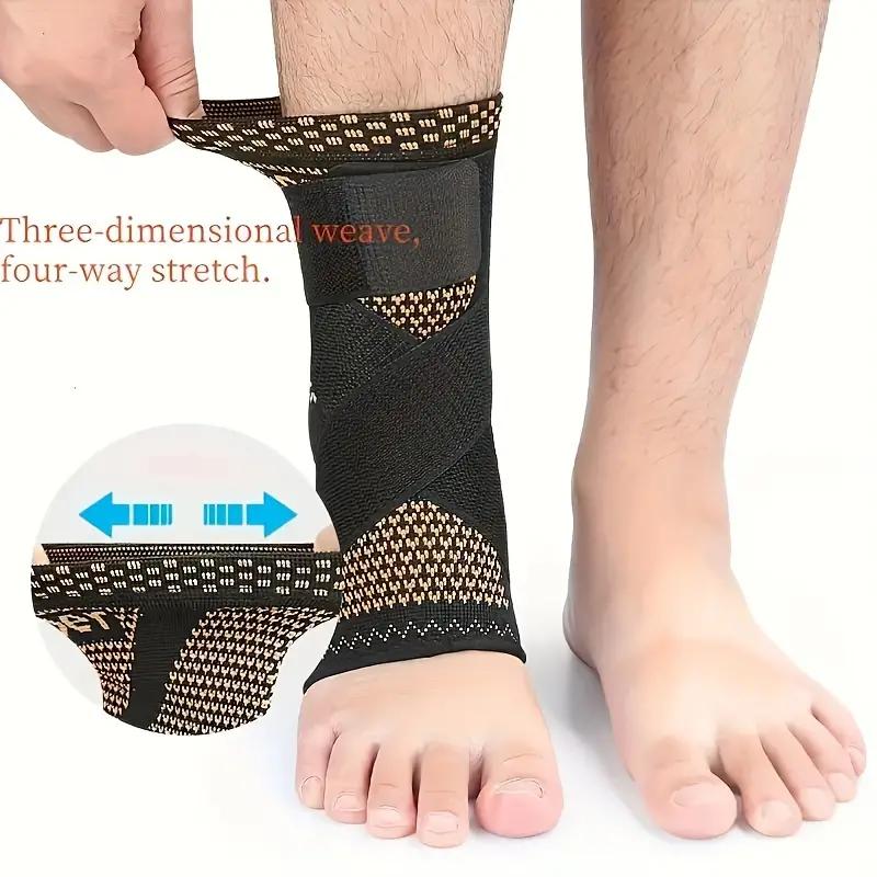 Black Foot & Ankle Brace Socks for Sprained Ankle Compression Sleeve - Plantar Fasciitis Relief Brace, Foot Support for Women & Men - Tendonitis & Arthritis Foot Sleeve, Stabilizing Ankle Wrap