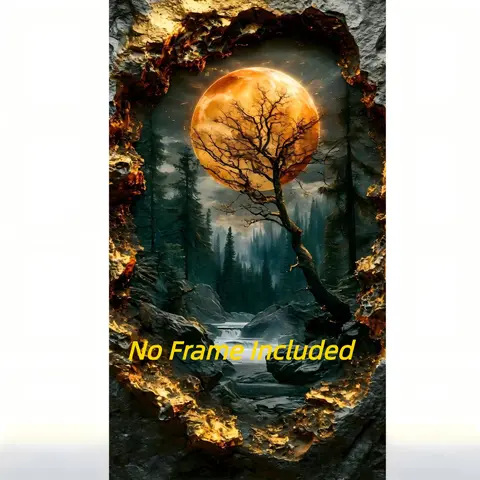 Moon & Tree Pattern DIY Diamond Arts Colorful Painting Kit without Frame, DIY 5D Diamond Arts Colorful Painting Kit, Wall Art Decor for Home Living Room Bedroom