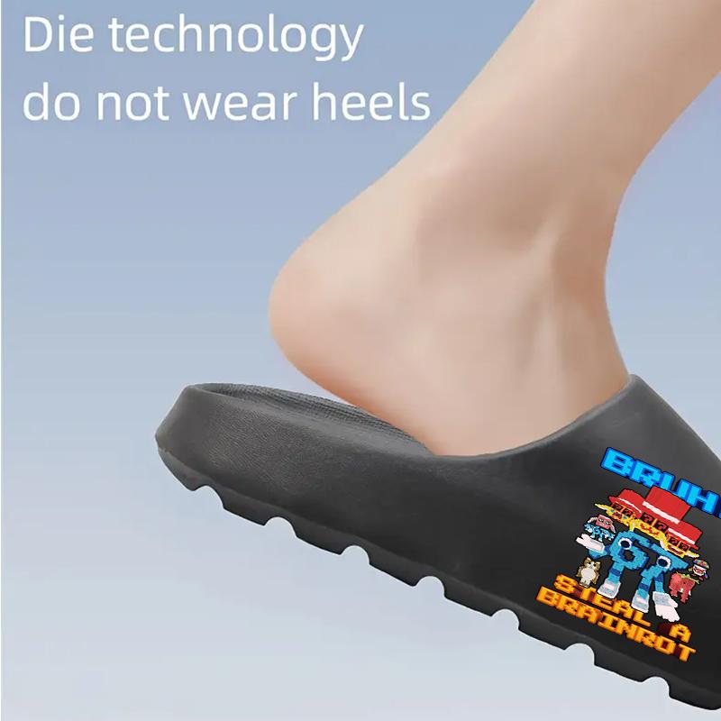 Crazy Pixel Monster Slippers - Funny "Steal A Brainrot" Design, Comfy Non-Slip Slides