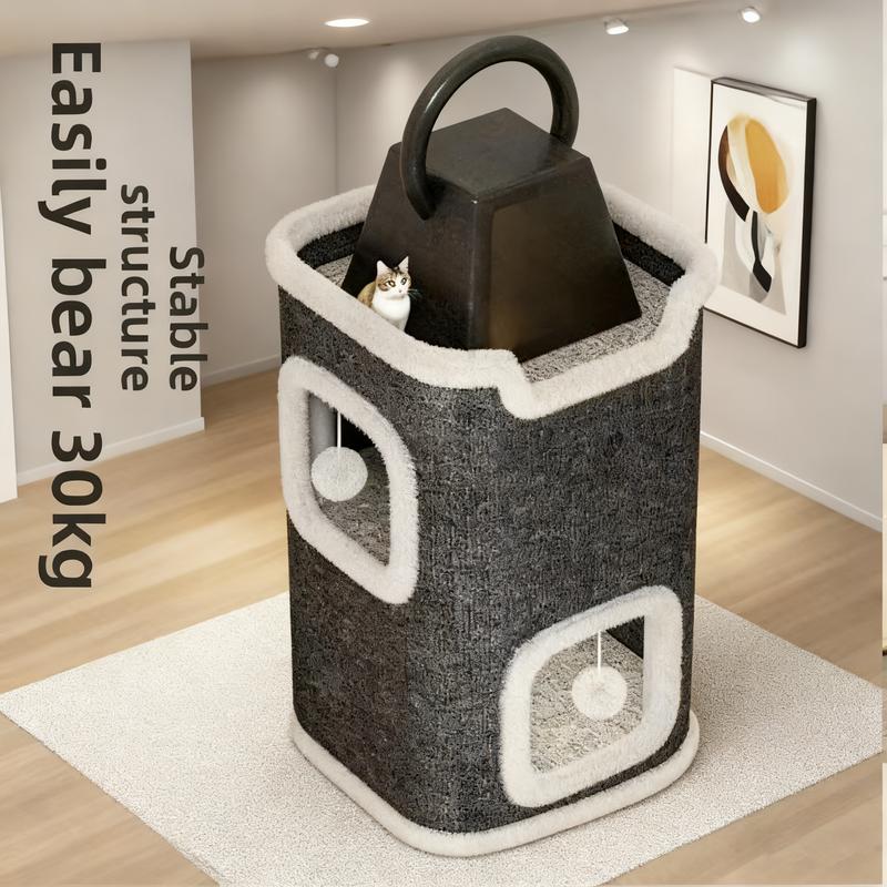 Large Multi-Layer Cat Tree Apartment Villawith Artificial Leaves,Anti-Caress Design,Durable Base, Suitable for Indoor Cats Large Multi-Layer Cat Tree Apartment Villawith Artificial Leaves,Anti-Caress Design,Durable Base, Suitable for Indoor Cats