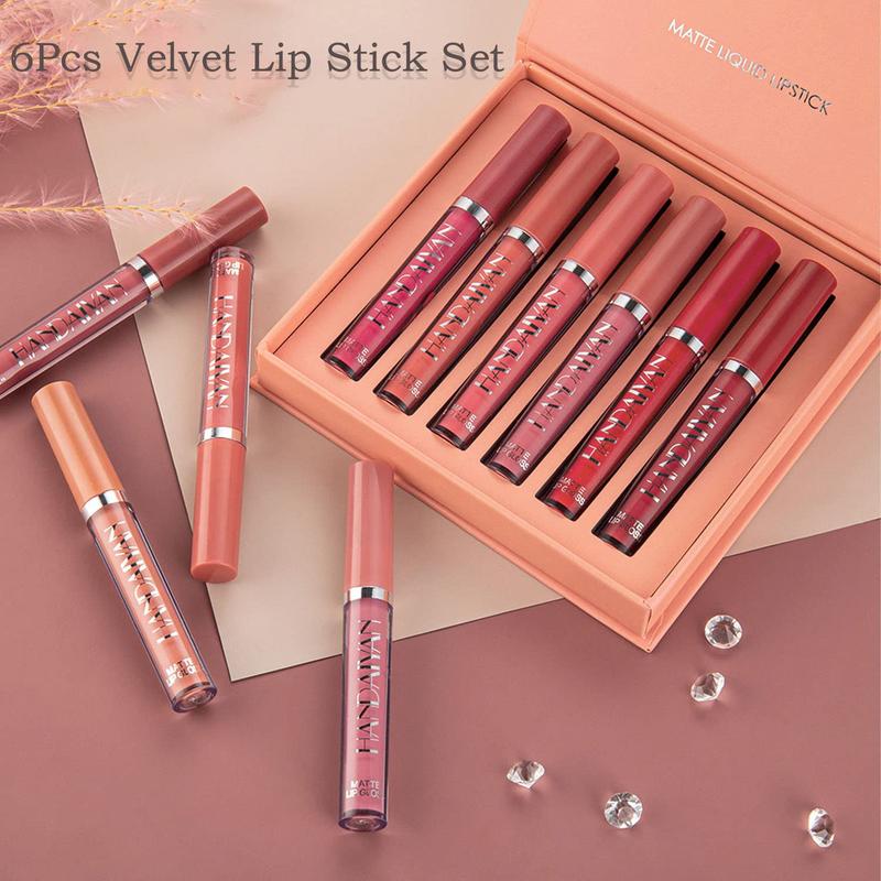 HANDAIYAN 6Pcs Matte Liquid Lipstick Set - Long Lasting & High Pigmented | Nude Lip Stain Makeup Kit - Waterproof, Non-Stick Cup Transfer | Perfect Makeup Gift for Women HANDAIYAN 6Pcs Matte Liquid Lipstick Set - Long Lasting & High Pigmented | Nude Lip Stain Makeup Kit - Waterproof, Non-Stick Cup Transfer | Perfect Makeup Gift for Women
