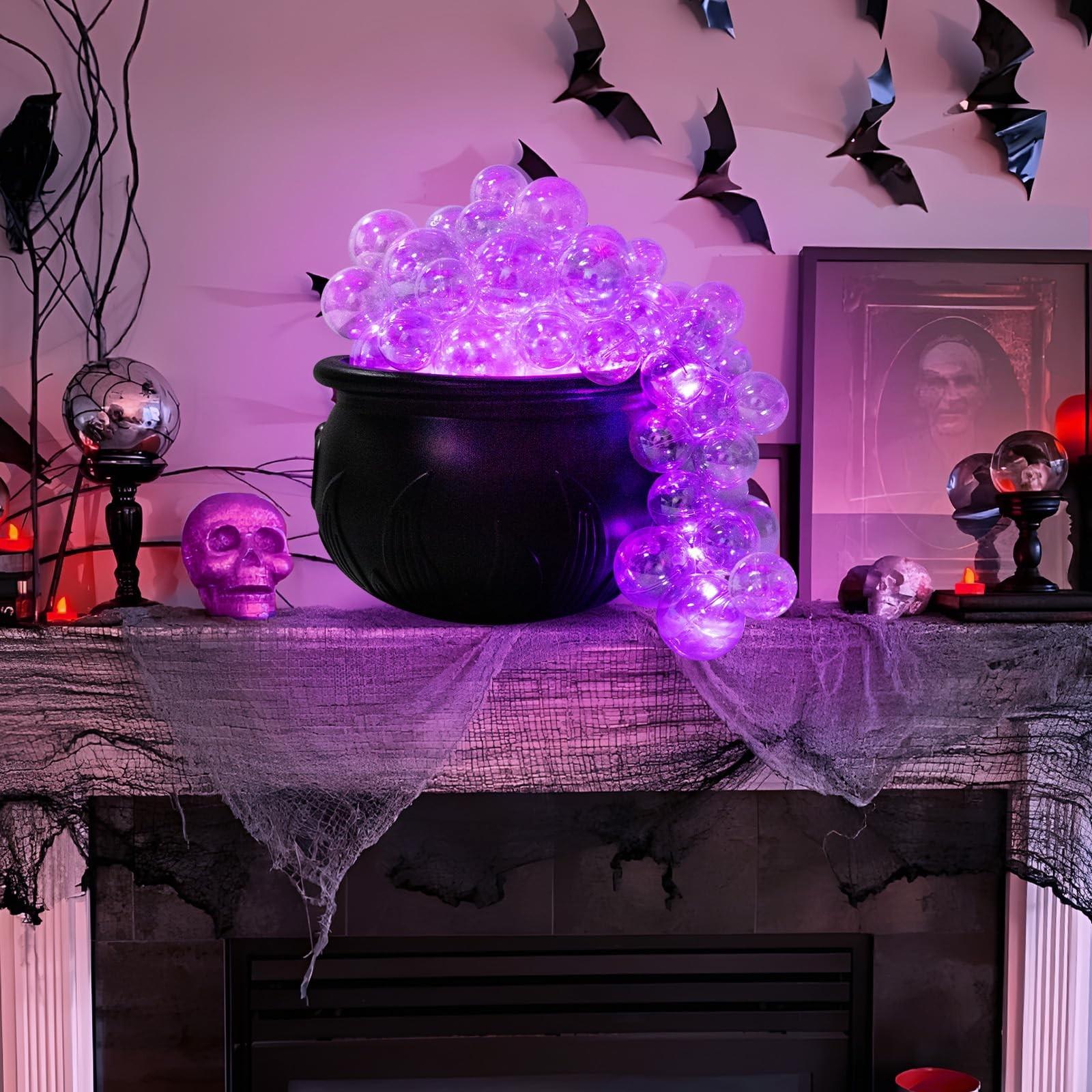 DIY Bubbling Witch’s Cauldron Centerpiece, Create Eerie Elixir, Spooky Table & Shelf Decor, Adult Halloween Sorcery, No Precious Metal Plating