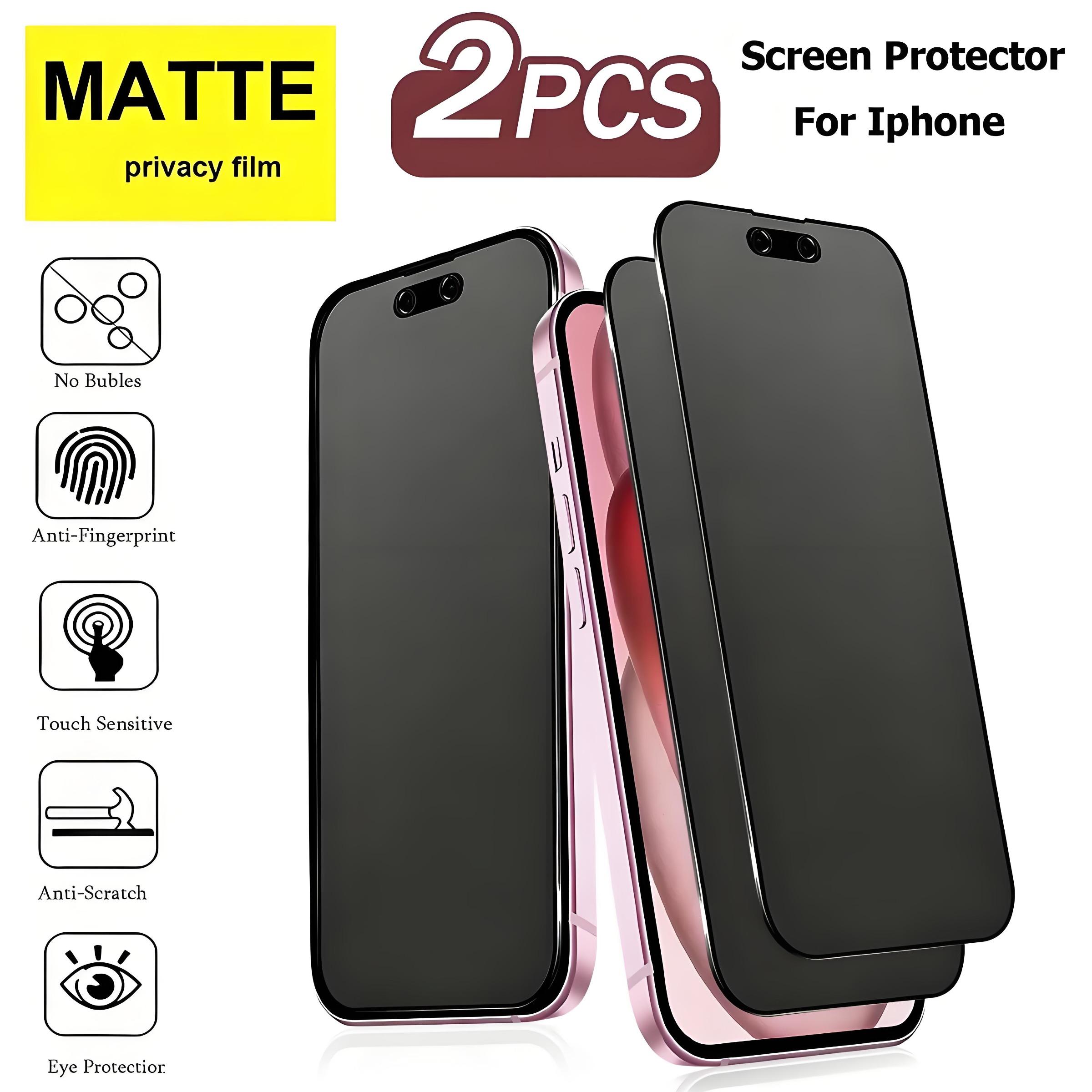 2-Pack Matte Privacy Screen Protectors for iPhone 17 Pro Max/16/15 /14/13/12/11/ Plus/16E/Xs Max/Fingerprint Resistant, No Bubbles, Easy Application, Frosted Anti Spy Soft Film, Privacy Shield Matte End Protecto