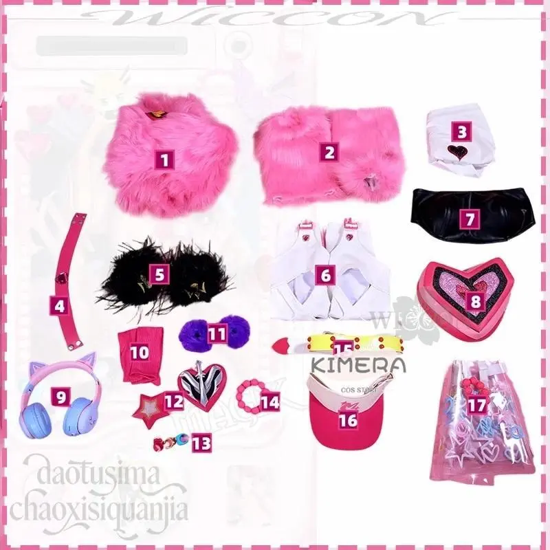 Anime Game Rivals Cosplay Magikkk New Costume Millenia Might Sexy Hot Pink Furry Short Coat Y2K Fashion Hat Gyaru Styles Suit