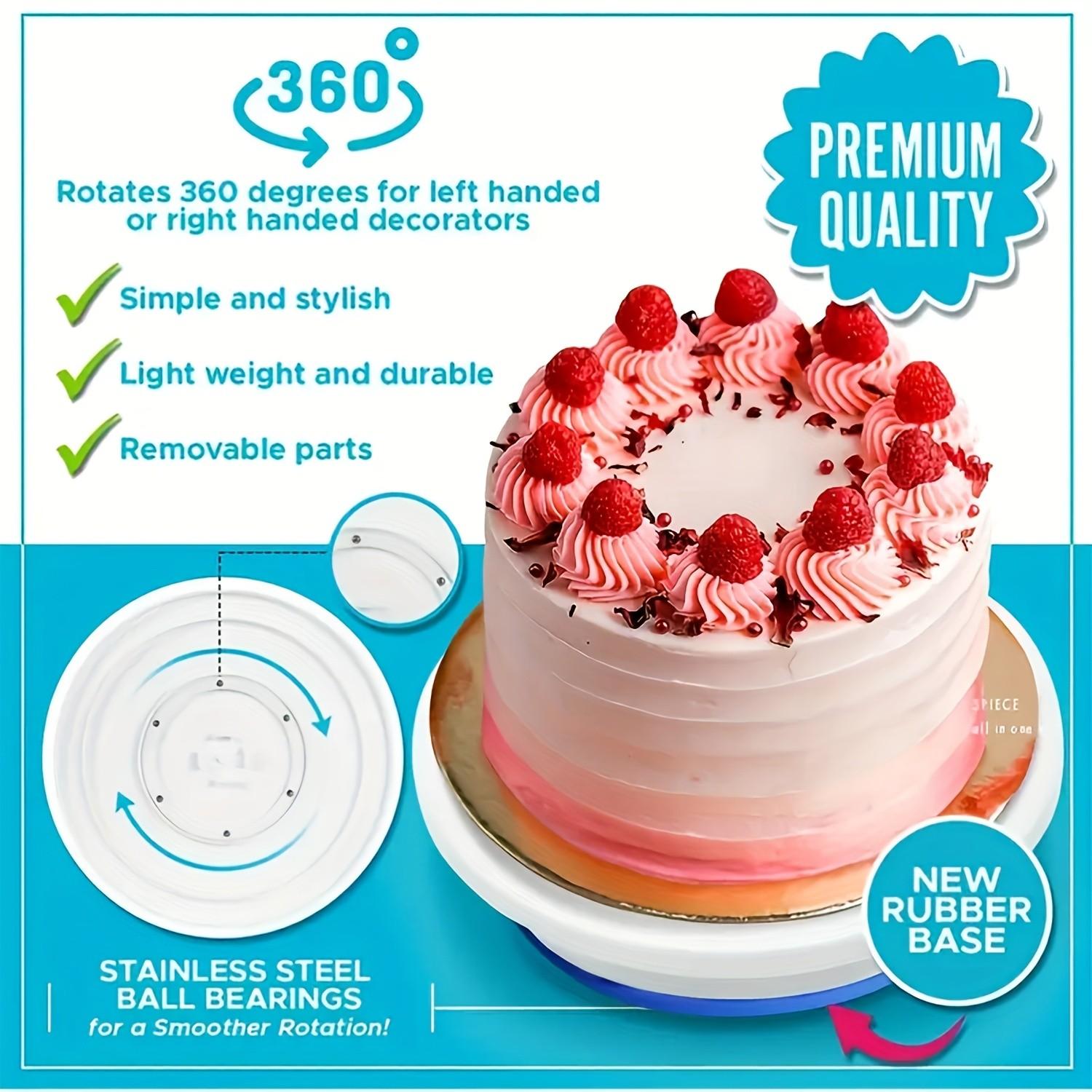 3pcs Cake Turntable Set, Includes 2 Scraper Sets and 1 Non-Slip Cake Stand, Perfect for Baking and Decorating