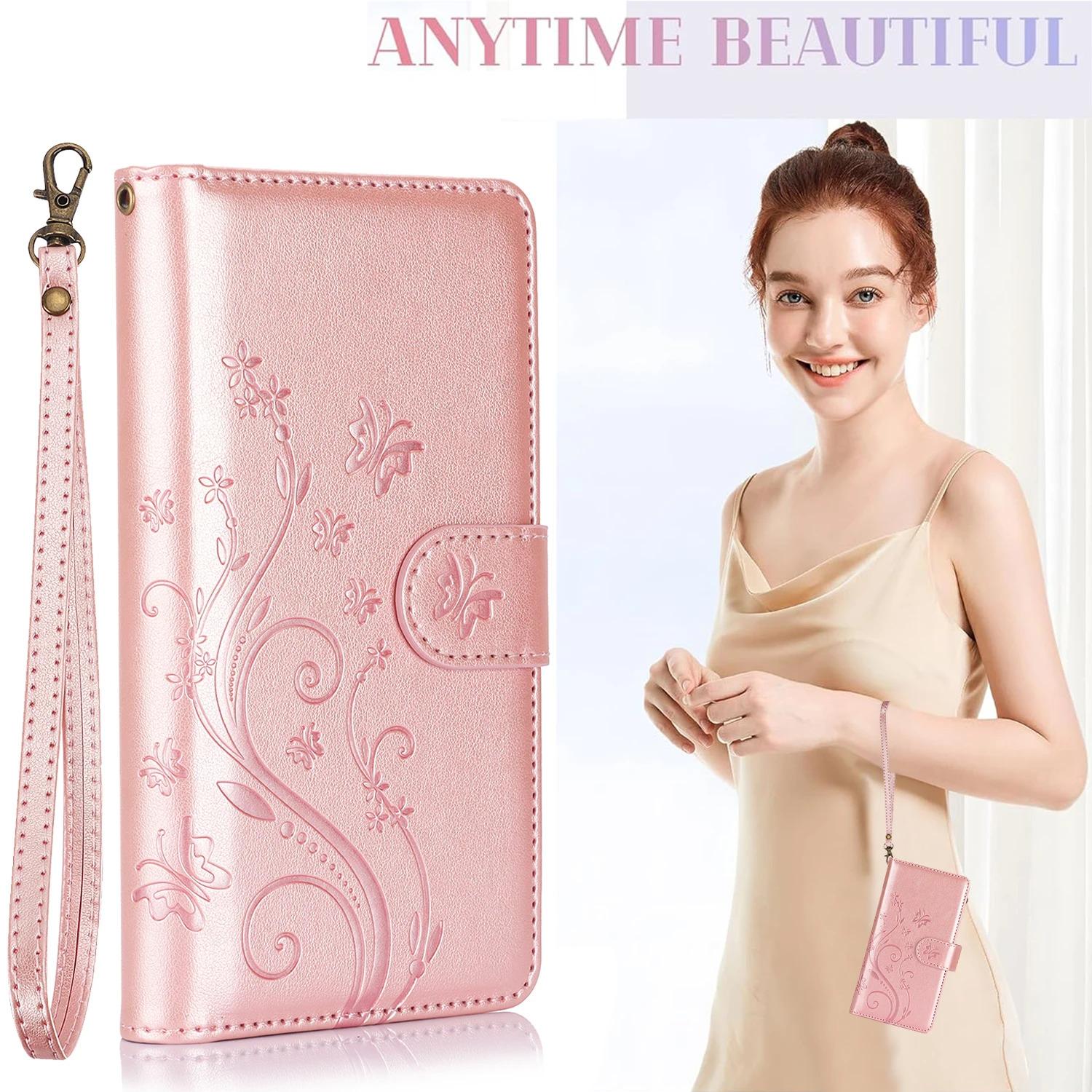 Zipper Cards Solt Wallet Leather Emboss Butterfly Tree Bag Case For Samsung Galaxy S26 S25 Ultra S25 Plus S24 S23 A26 A36 A56 Cover