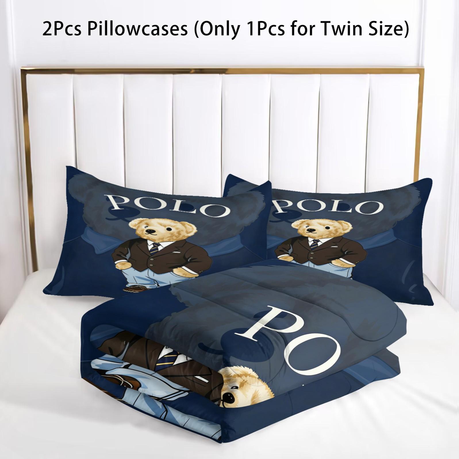 Bamboo Print Pattern Bedding Set, Includes 1 Quilt and 1 or 2 Pillowcases Without Pillow Inserts, Soft Bedroom Decor for Kids or Adults, Perfect Gift