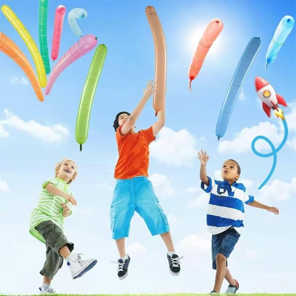 100 rocket balloons with two air pumps, colorful giant rocket balloons for parties