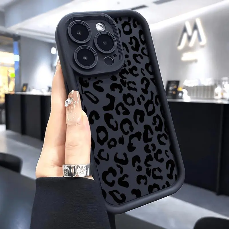 Designed for iPhone 18 17 Pro Max 16 Plus 15 14 13 12 11 Air E full Camera protection small leopard print  Lightweight Soft TPU Protection Shockproof Protection cover Stylish