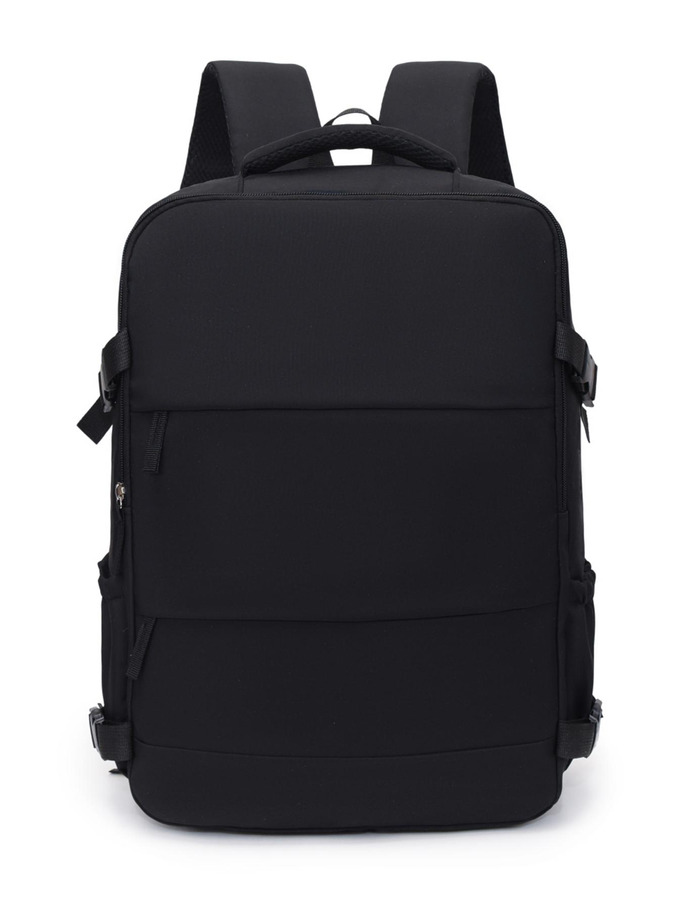 Simple commuting backpack, Casual Travel Backpack, Traveler Essentials Backpack, solid color multi compartment bag, large capacity computer bag, with side pockets, suitable for traveling and working