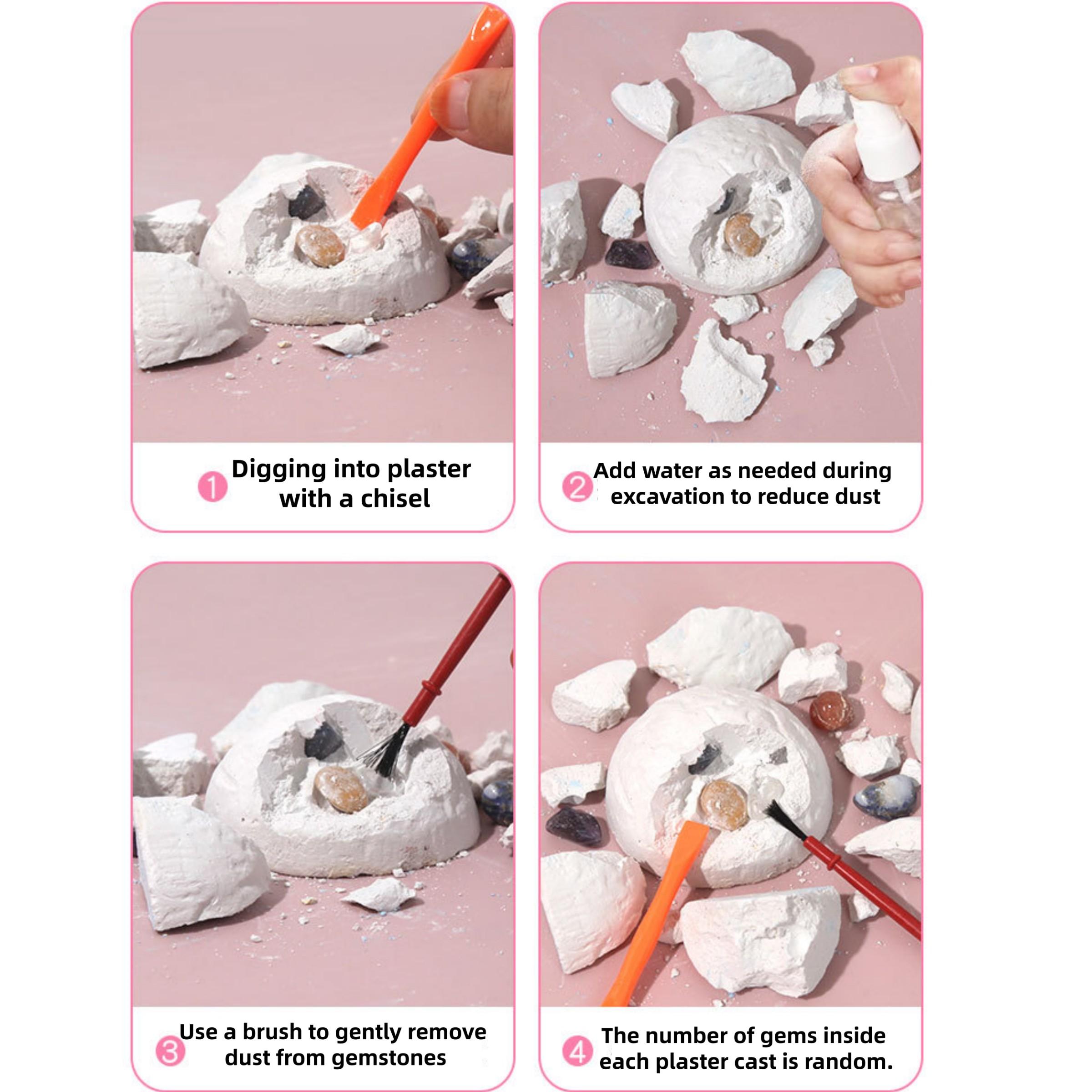 Archaeology Dig Fossil Toy, DIY Blind Box, Educational Puzzle for Kids, Rainbow Gemstones, Perfect Gift for Boys and Girls