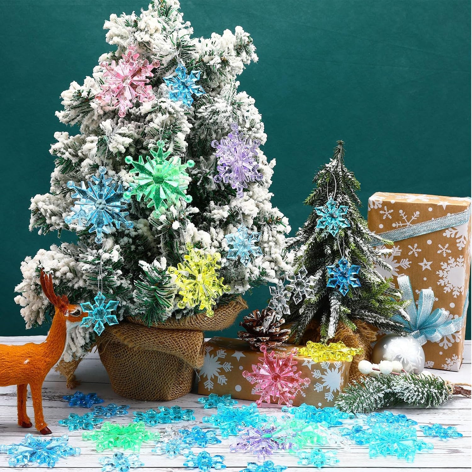 60 count Christmas Winter Snowflake Ornaments Winter Snowflake
