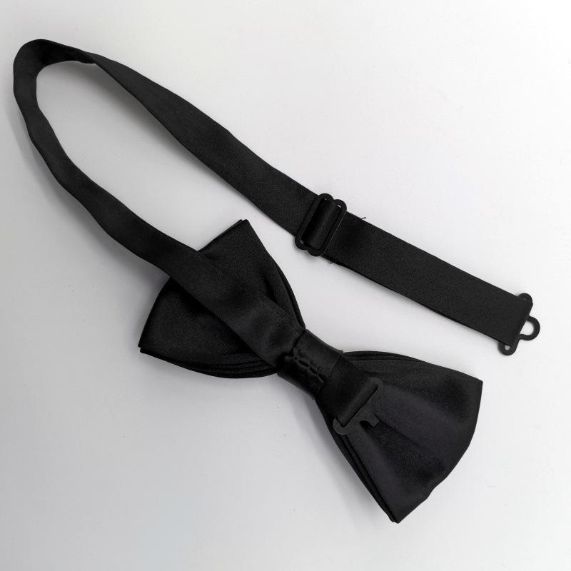 2pcs Formal Tuxedo Black Bow Tie, Adjustable Bow Tie for Suit Uniform