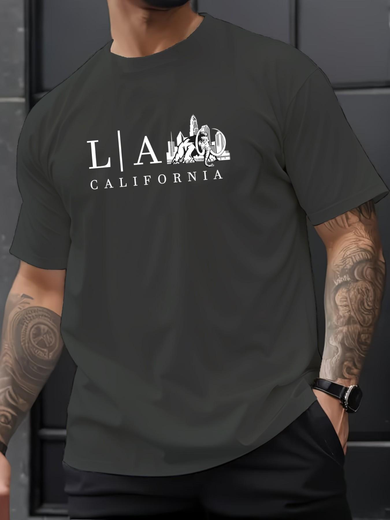 Men's Summer Micro-Stretch Comfort Round Neck Printed T-Shirt, Fashionable Trendy Wear, Best Choice for Men, Casual Stylish Tee