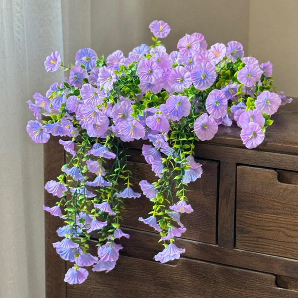 High-Quality Hanging Ivy Trumpet Flower Bouquet, Outdoor Garden Decoration, Realistic Fake Flowers, Factory Direct Sale