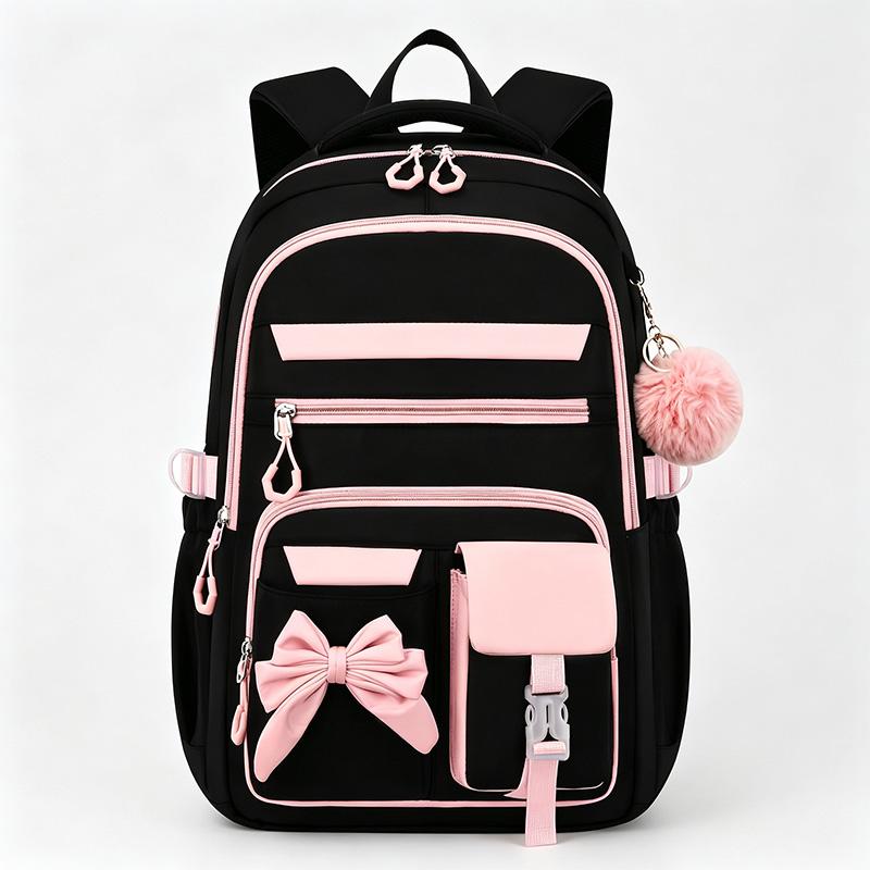 A Casual Backpack for Teens Adorned with a Bow, Ideal for Outdoor Adventures And Travel, Made to Fit a 15.6-Inch Laptop, Equipped with Adjustable Shoulder Straps And Smooth Zippers, Perfect for Everyday Outings And School Use., for Teenager