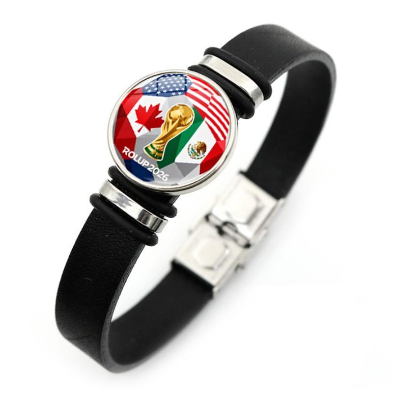2026 Usa Canada Mexico World Cup Leather Bracelet Team Mini Souvenir, Collectible Football Accessory, Perfect Gift for Fans