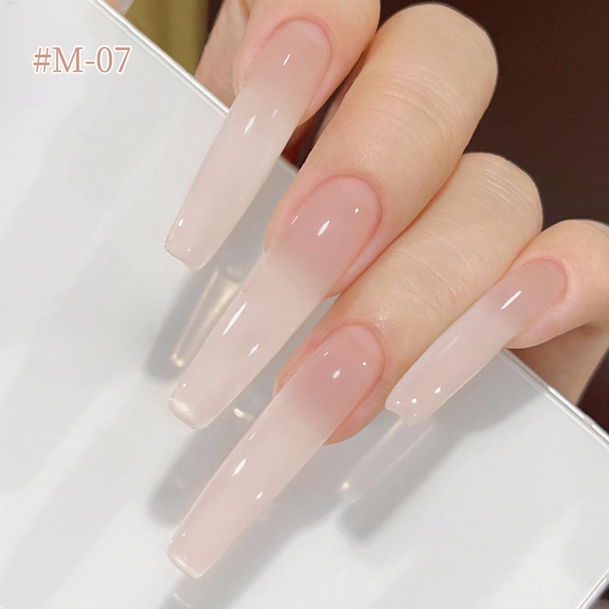 4PCS*15ML New Popular Ice Transparent Nude Nail Polish Gel 4 Color Set Super Bright Nude Pink Gentle Gel, High Saturation Salon Gel Smooth Firm and Long-lasting for Salon Manicure Female Holiday Gift Cutics Cosmetic