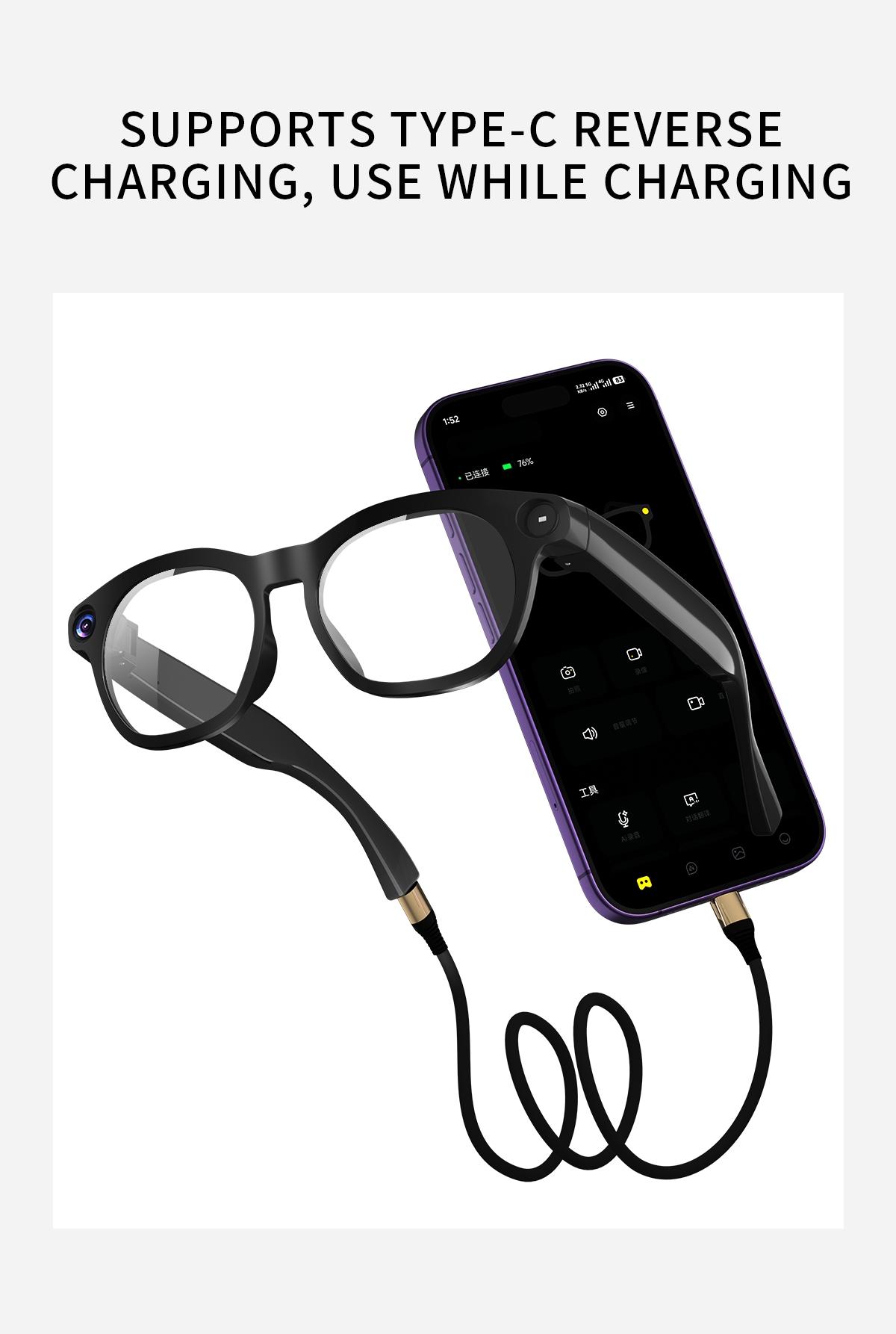 2026 AI Smart Glasses, 8MP Camera, 4GB Storage, Photo Video Audio, Ai Translation, Voice Control, Wireless Call, USB Data Transfer, Smart Camera Glasses, Camera Glasses, AI Glasses, Ai Smart Glasses With Camera, Wearable Tech Glasses
