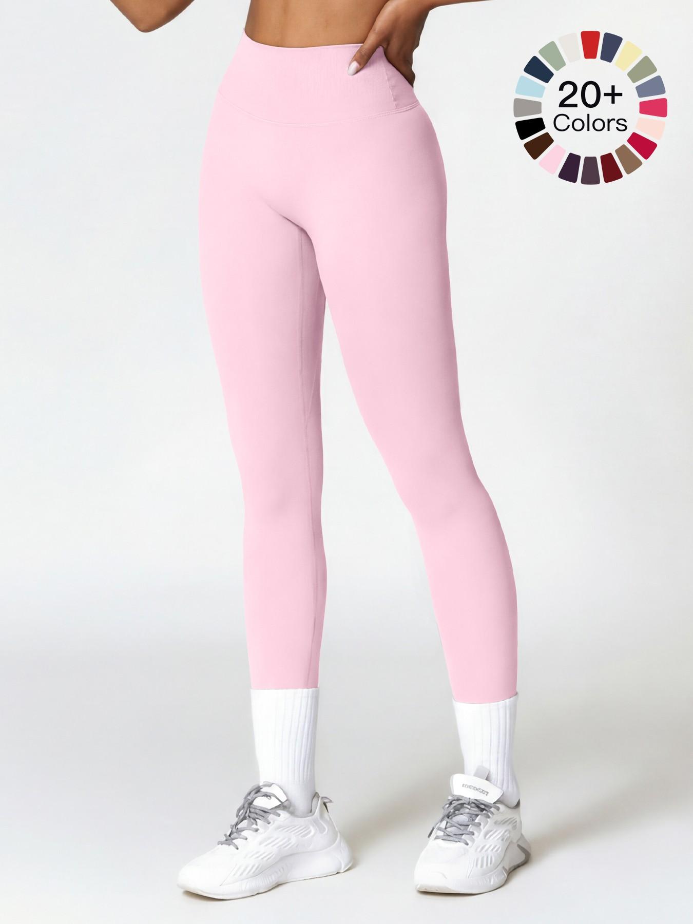 Women's High Waisted Sports Leggings, Solid Color Skinny Pants, High Stretch Yoga Leggings, Ladies Sportswear for Indoor Outdoor Wear, Yoga Pants Women