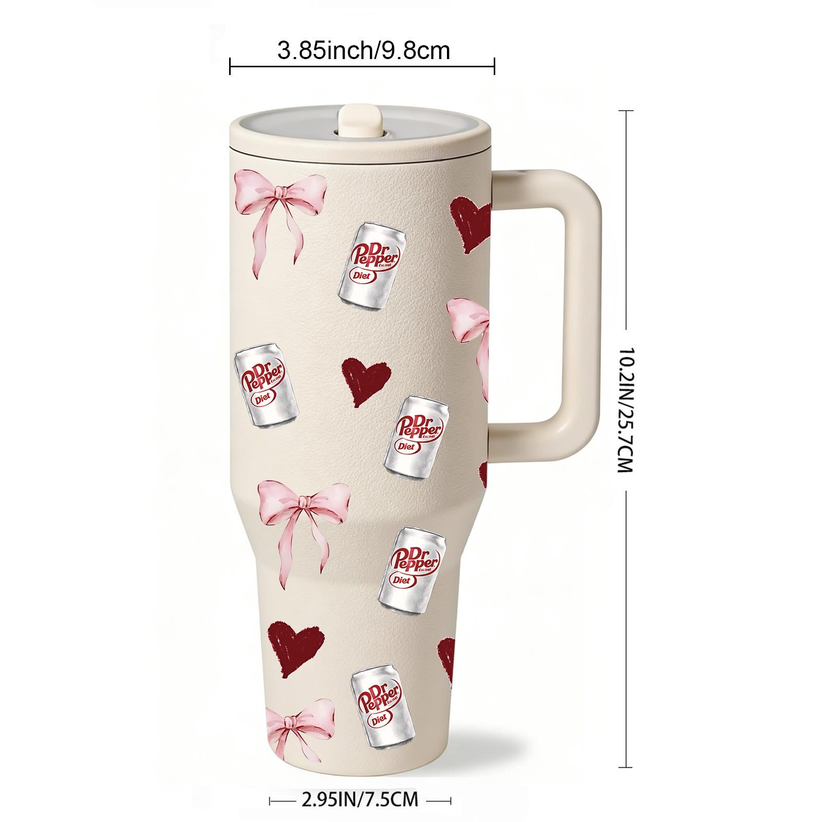 40oz Insulated Tumbler With Handle, Hydration Tumbler, Quencher Tumbler, Dr Pepper Girl All Over Print Thermal Mug, Double Wall Vacuum Cup For Hot Cold Drinks, Leak Resistant Lid, Car Cup Holder Friendly, Birthday Valentine Mother's Day Gift