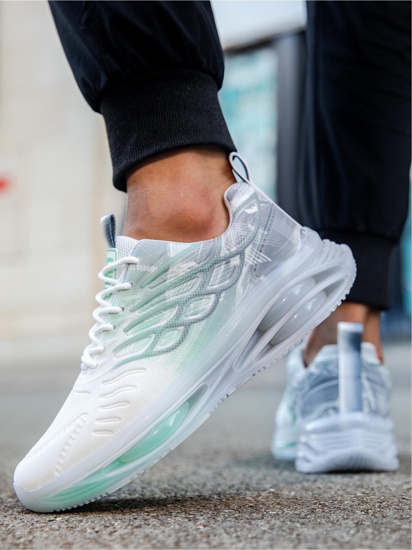 Men's Lightweight Rebound Air Cushion Running Shoes: Breathable Mesh Material, All-Day Standing Comfort Training Sneakers