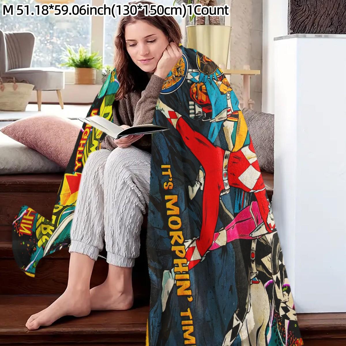 Transformers Theme Lightweight Flannel Blanket, Classic Warrior Roles & Mecha Elements, Soft Warm Skin-Friendly, Multi-Purpose Cover for Sofa Bed Office Camping