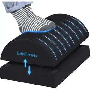 Foot Rest for Under Desk at Work-Versatile Foot Stool with Washable Cover-Comfortable Footrest with 2 Adjustable Heights for Car,Home and Office to Relieve Back,Lumbar,Knee Pain-Black, Modern, Two-Heights