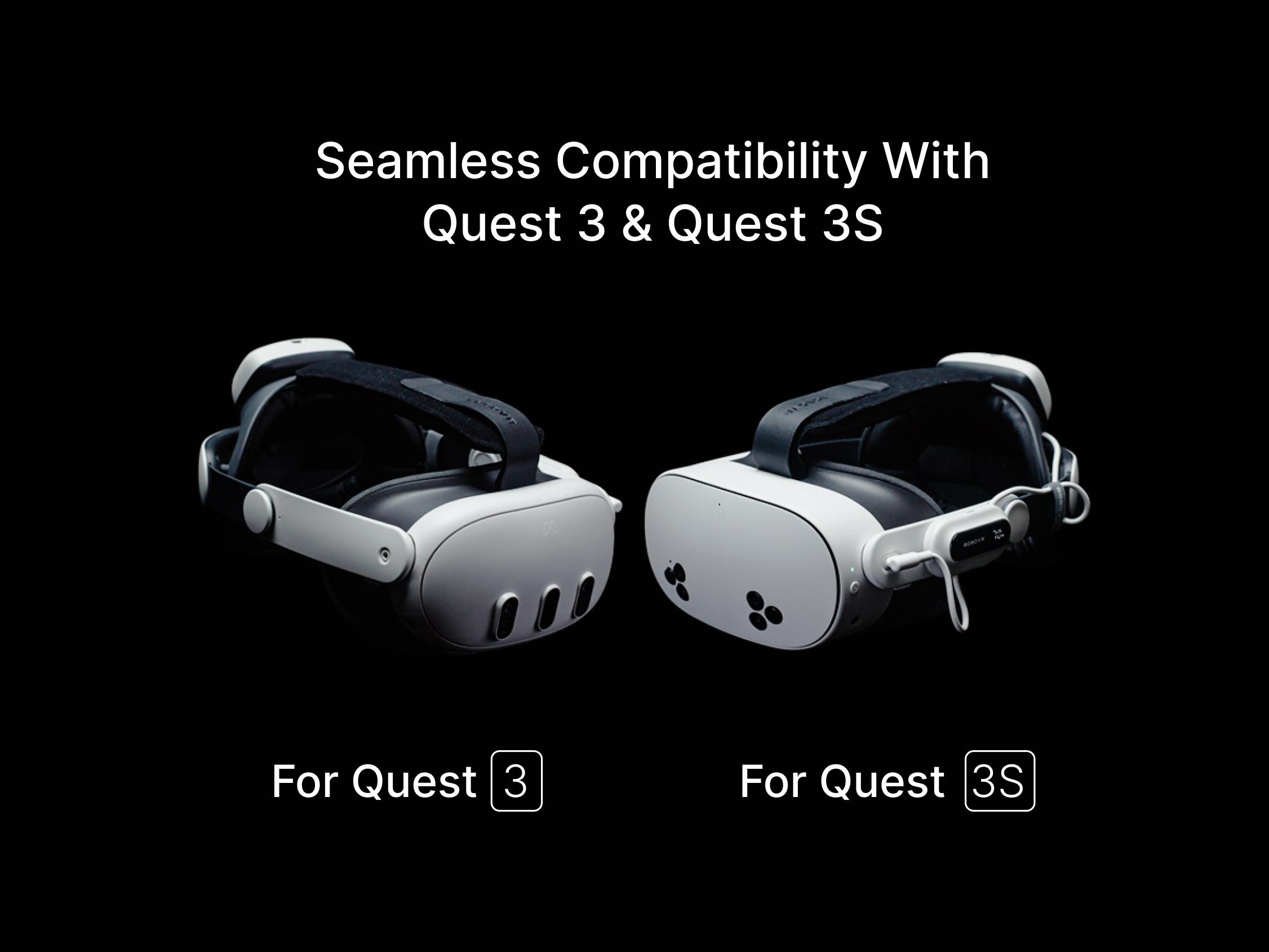 BOBOVR E3 Pro Battery Head Strap for MetaOculus Quest 3/3S - 10000mAh Hot-Swappable Magnetic Battery Fast Charging, 3.5mm Audio, Comfort Design, Comfortable Strap for Extended Playtime