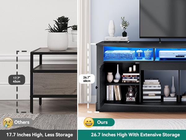 Yitahome Farmhouse TV Stand for TVS up to 80 Inch, Entertainment Center with Power Outlet, TV Table with Barn Doors & Storage Cabinets, TV Console for Living Room, 70"