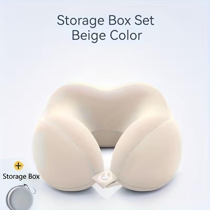 Ergonomic U-Shape Neck Pillow with Storage Bag, Memory Foam Travel Office Pillow, Detachable Washable Cover, Portable Cervical Pillow for Plane Car Bed, Travel Neck Cushion, Neck Rest Cushion