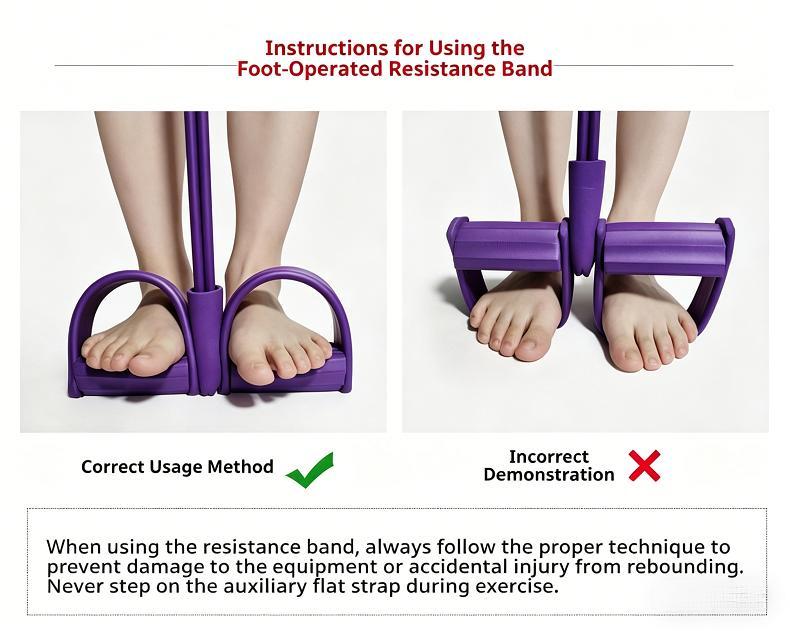 Multifunctional 6-Tube Pedal Resistance Band, 6-Tube Exercise Band, Sit-Up Training Rope, Home Fitness Trainer Ideal for home abdominal workouts and outdoor yoga exercises